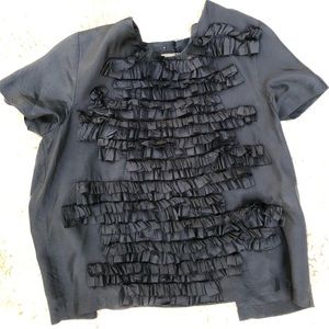 COMME des Garcons black ruffle top